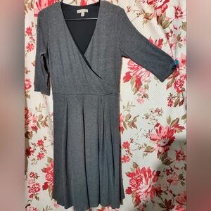 Gray V-Neck Women's Dress Dressbarn